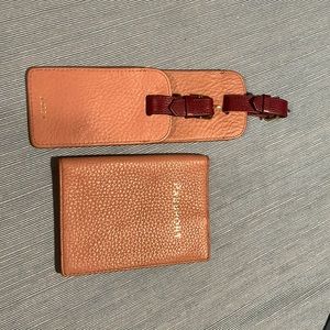 J. Crew leather luggage tags and passport holder